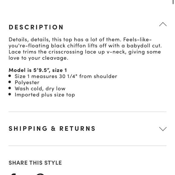 Chiffon Babydoll Top - Picture 5 of 5